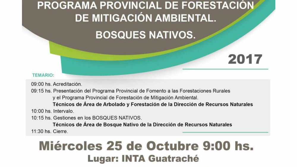 Programa Provincial de Fomento a las Forestaciones Rurales y Programa Provincial de Forestación de Mitigación Ambiental