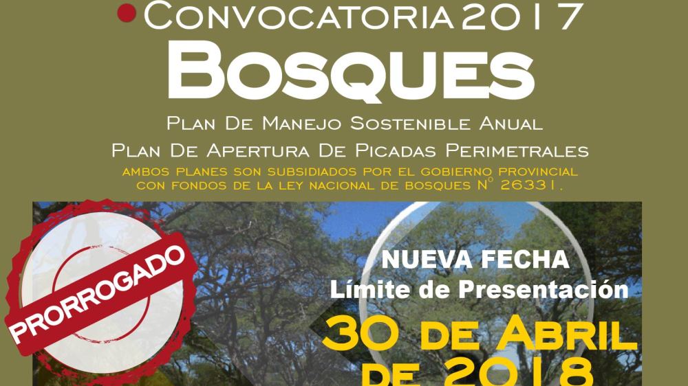 Recursos Naturales: se prorrogó hasta el 30 de abril de 2018 la presentación de planes de manejo de la Ley de Bosques