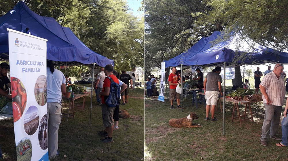 Feria de productos agroecológicos en el barrio Escondido