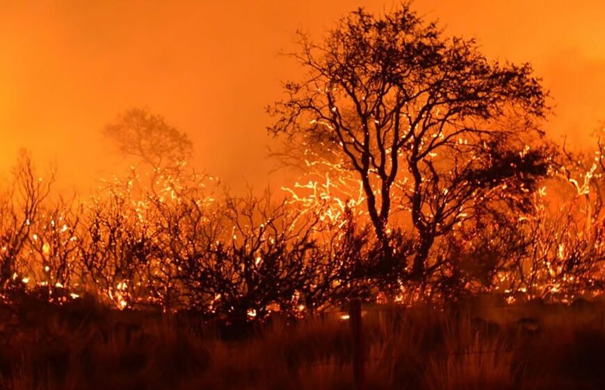 Mendoza: un incendio arrasó campos cercanos a pozos petroleros