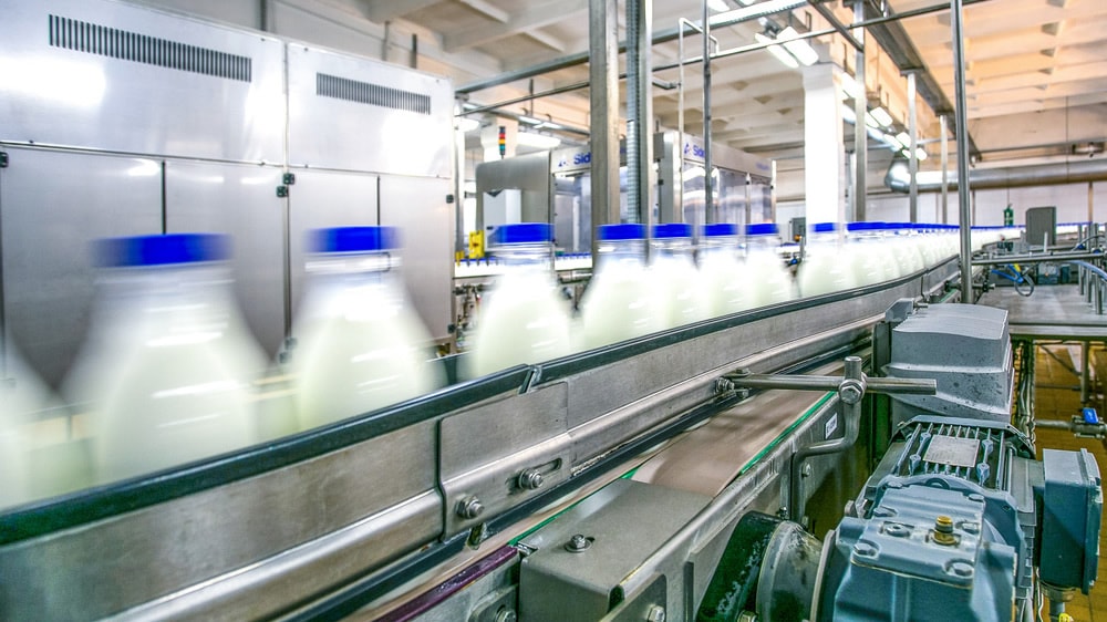 Producción de leche en industria