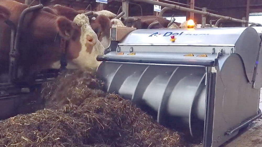 DeLaval diseñó el robot OptiDuo para alimentar a las vacas