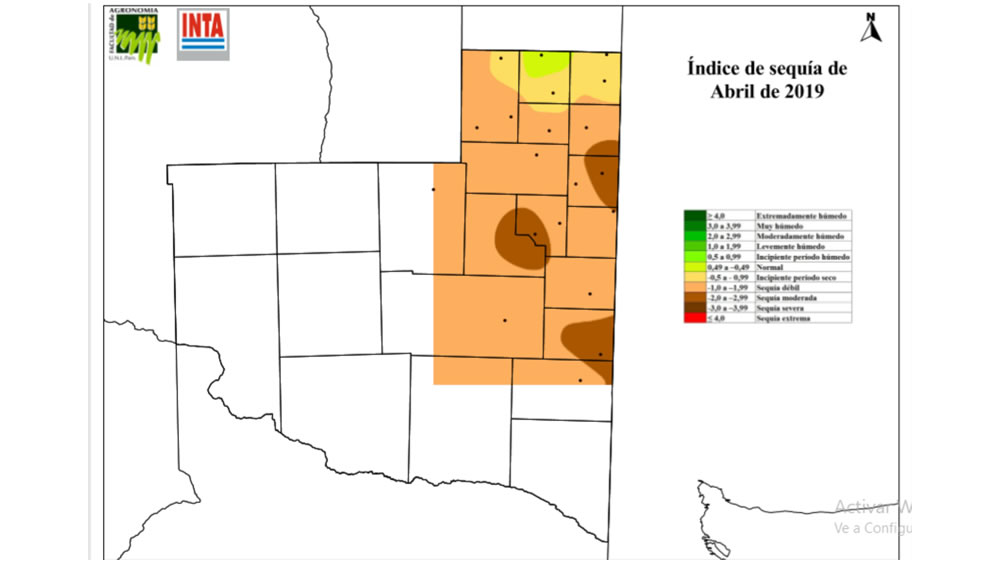 Mapa de Sequía de la provincia de La Pampa