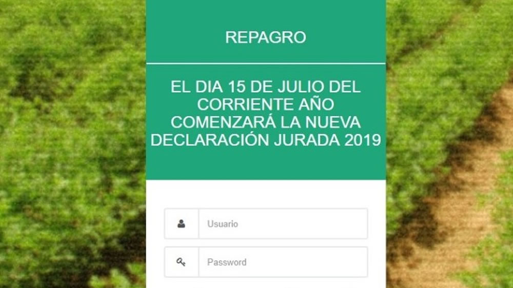 REPAGRO: El 15 de julio comienzan las declaraciones juradas 2019