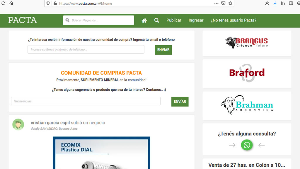 Lanzan comunidad de compras online para la ganadería