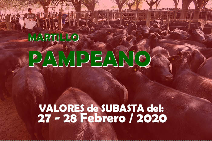Martillo Pampeano: Valores de los remates pampeanos del 27 y 28 de Febrero