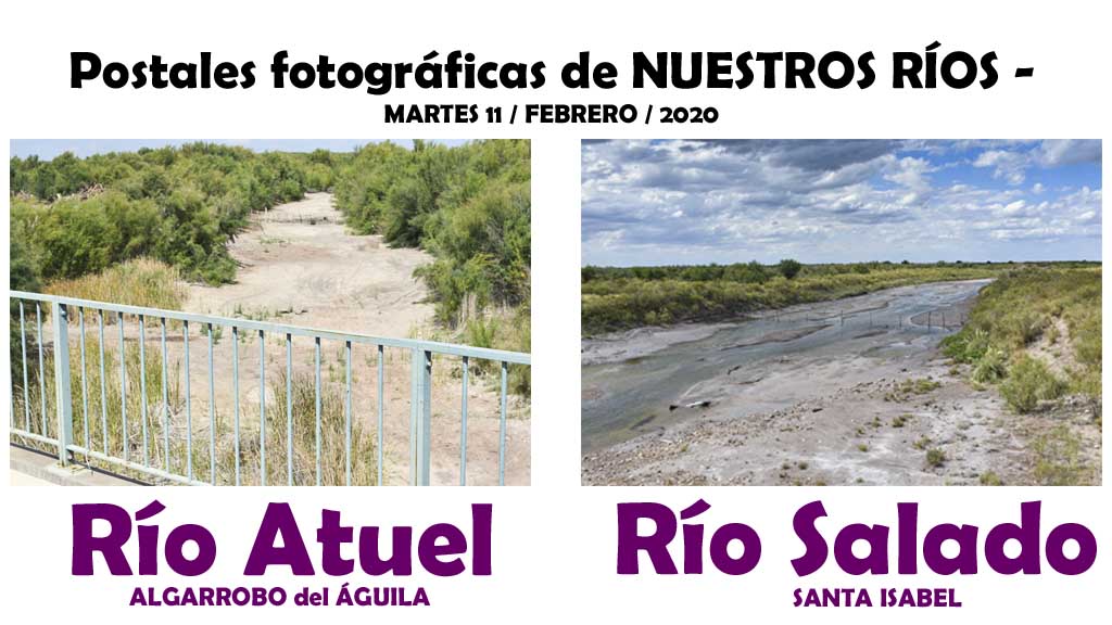 Ríos de La Pampa: El Atuel sin cauce y el Salado con algo de paso de agua.