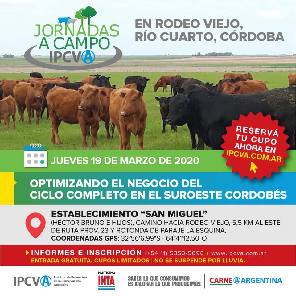 Ipcva: Jornada a campo en Río Cuarto el 19 de Marzo