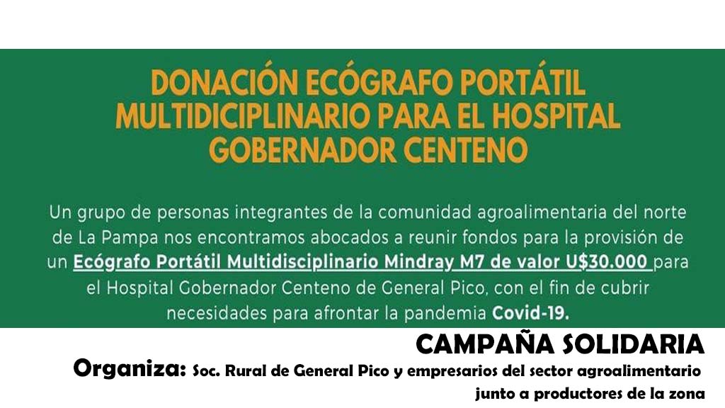 Campaña: La Rural de Pico está llegando a casi 2 millones de pesos en aportes solidarios