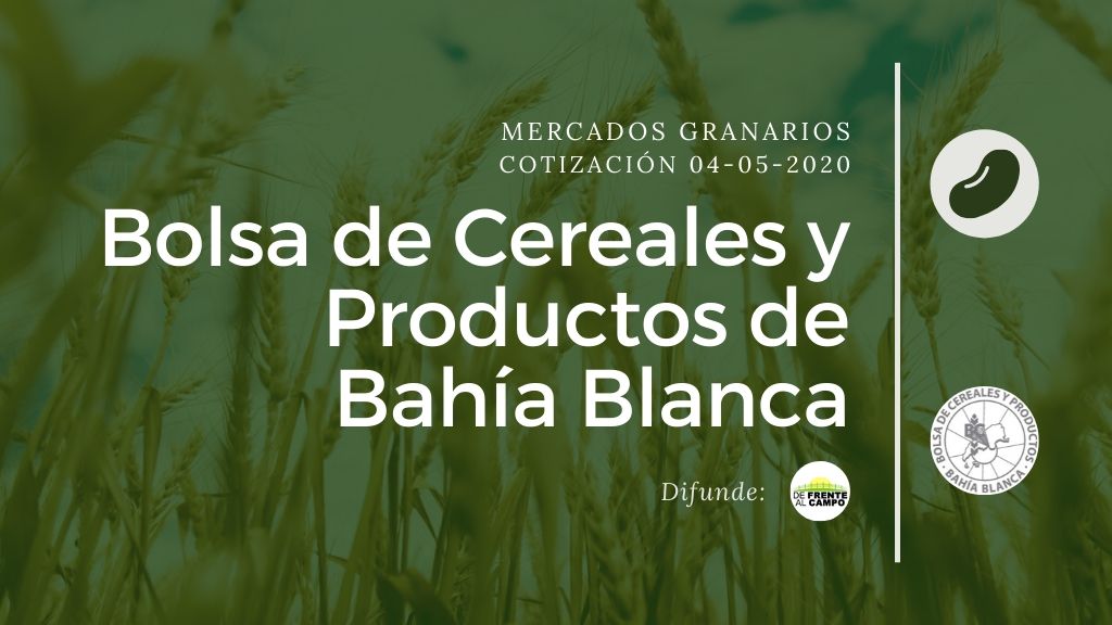 Precios Orientativos en el ambito de la Bolsa de Cereales de Bahia Blanca – 04 de mayo 2020