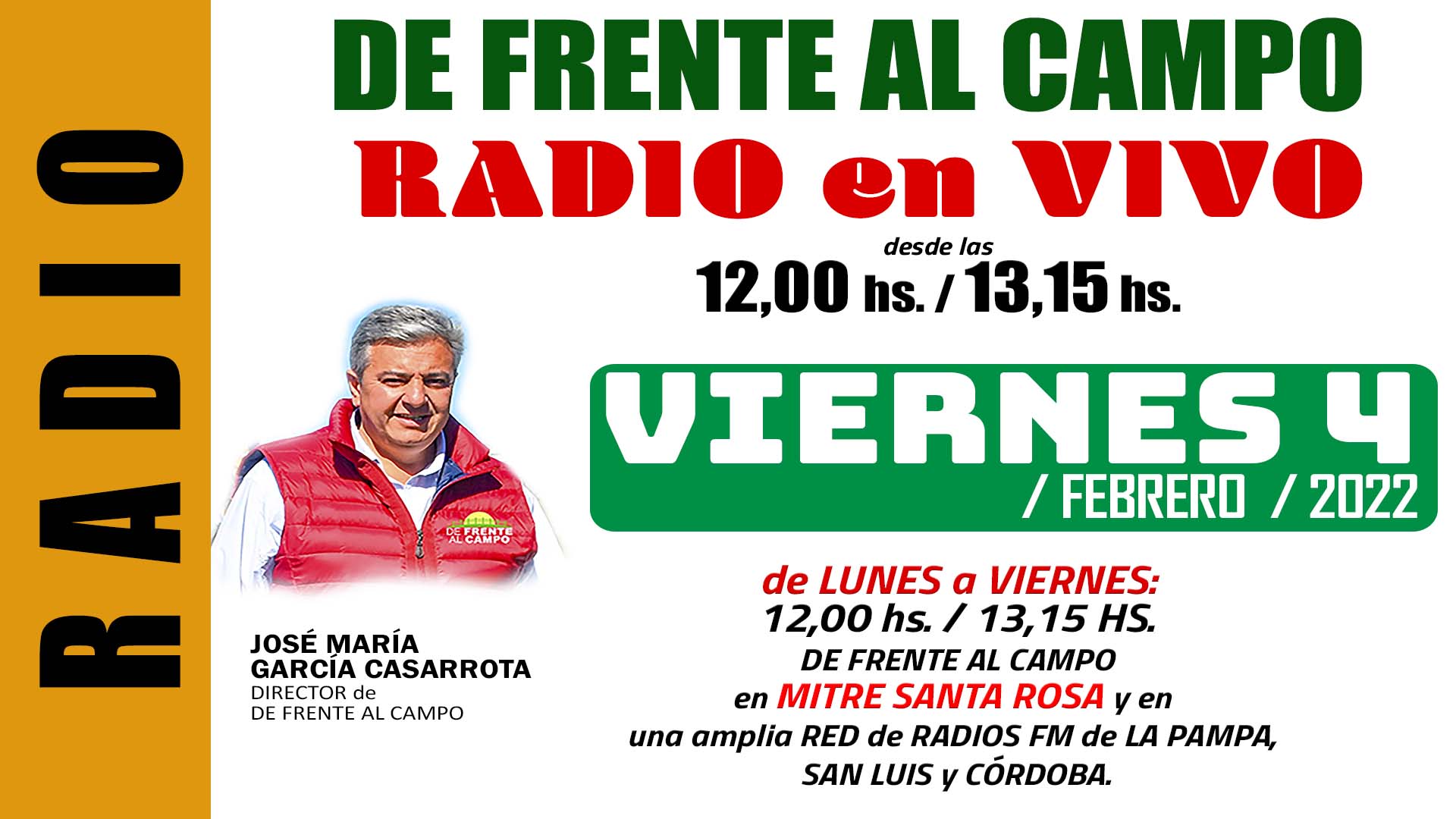 DFC en MITRE SANTA ROSA -FM 100,9 – VIERNES 4 / FEBRERO / 2022-.