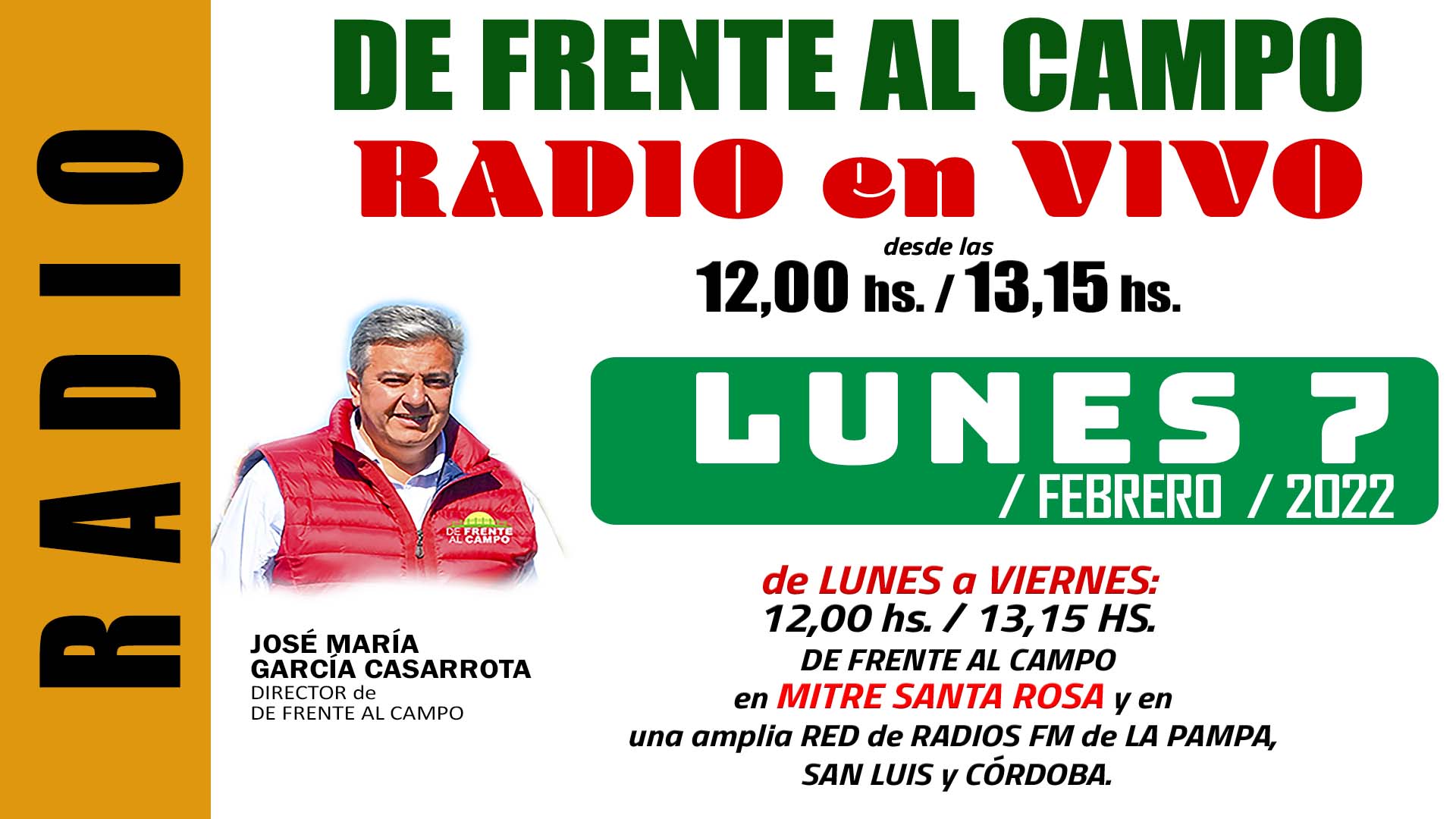 DFC en MITRE SANTA ROSA -FM 100,9 – LUNES 7 / FEBRERO / 2022-.