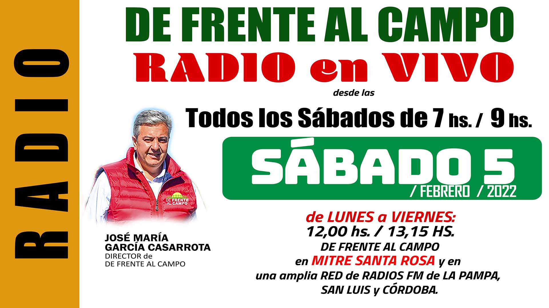 DFC en MITRE SANTA ROSA -FM 100,9 – SÁBADO 5 / FEBRERO / 2022-.