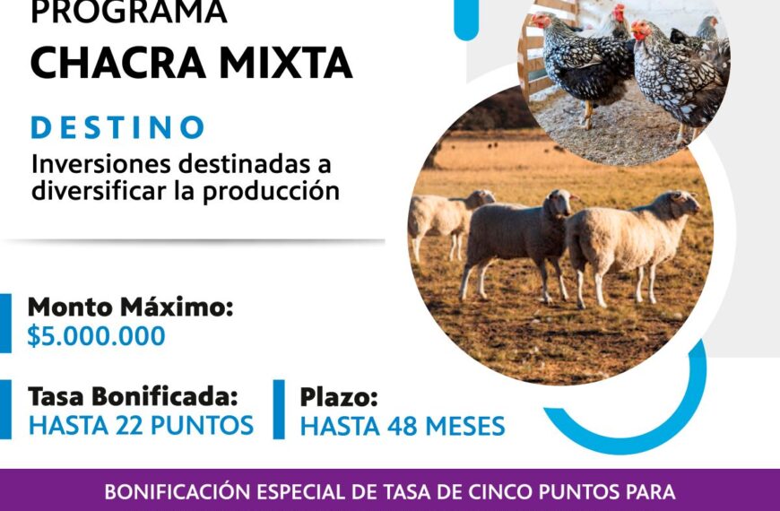 Aumentan montos de créditos para la Línea financiera «Chacra Mixta»