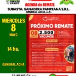 Ganadera Pampeana SRL | General Acha – La Pampa | Próximo Remate Feria el miércoles 08 de mayo del 2024