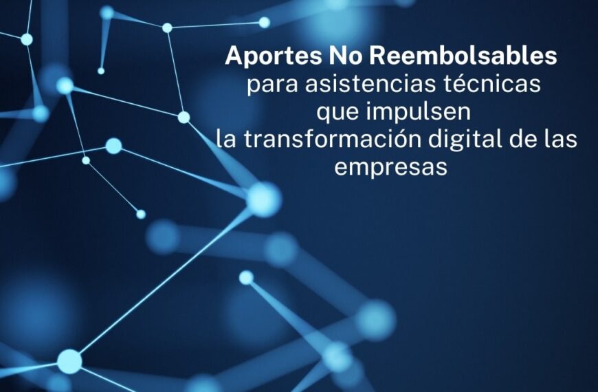 Aportes No Reembolsables para asistencias técnicas que impulsen la transformación digital