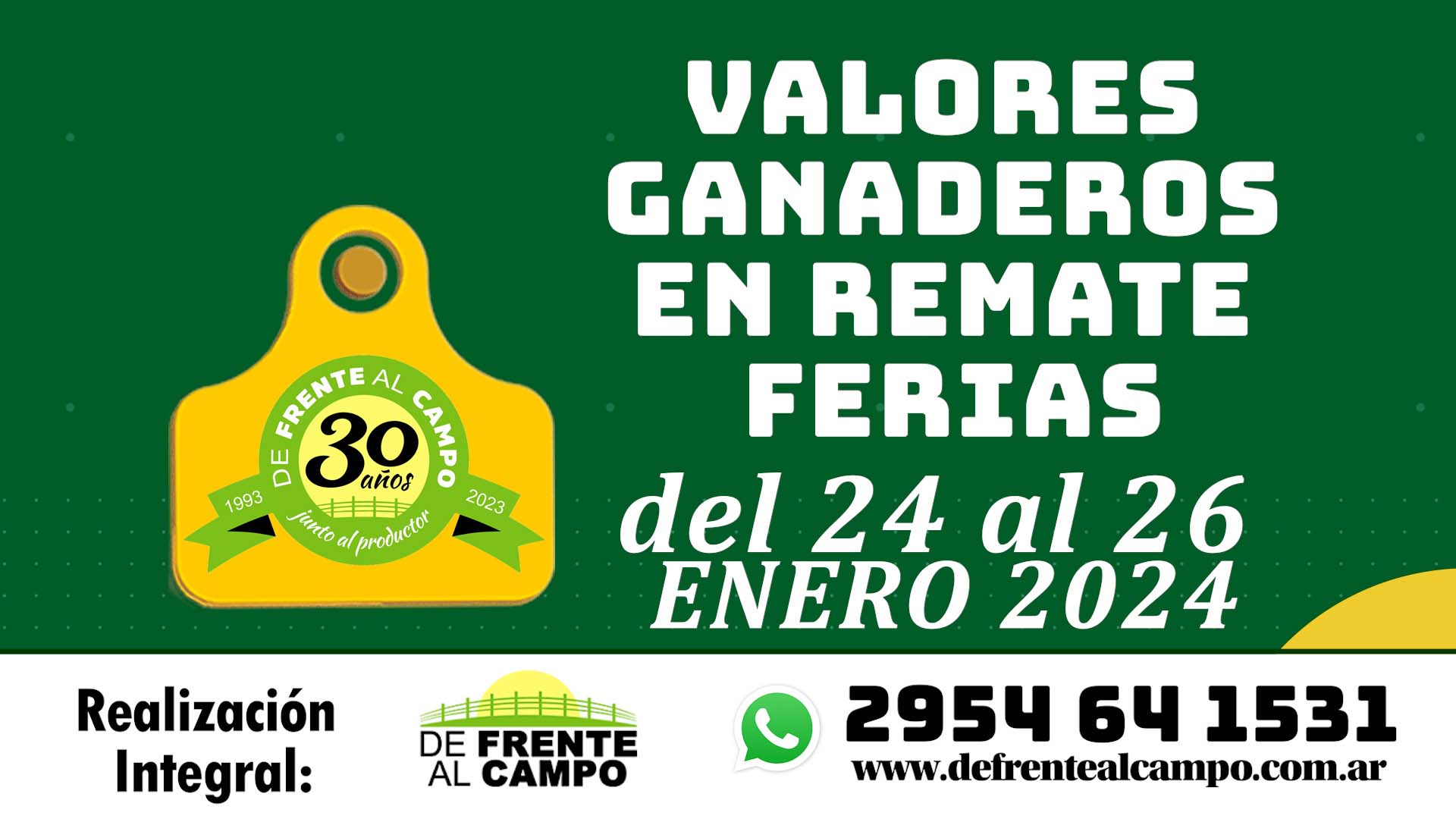 Invernada: Valores en las Agro Subastas Ganaderas en La Pampa – del 24 al 26 / Enero / 2024