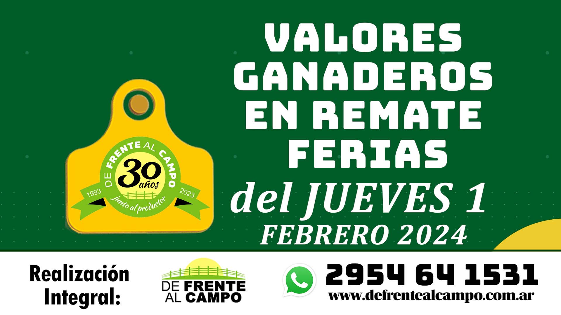 Invernada: Valores en las Agro Subastas Ganaderas en La Pampa – del Jueves 1 / Febrero / 2024