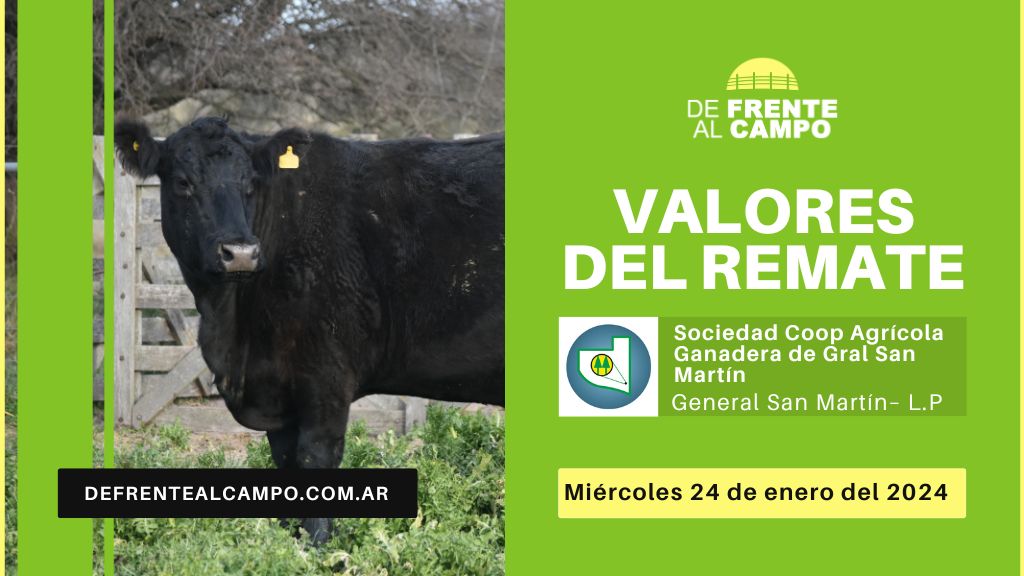 Valores de remate | Soc. Cooperativa de General San Martín – General San Martín – L.P | 24-01-2024