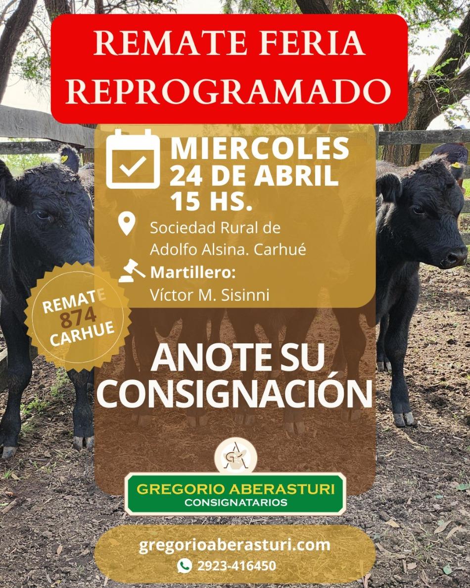 Gregorio Aberasturi SRL | Carhué – Prov. Bs As. | Próximo Remate Feria el miércoles 24 de abril del 2024