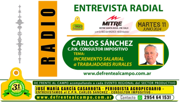 Entrevista Radial: Carlos Sánchez sobre el incremento salarial a trabajadores rurales