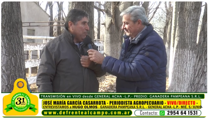 Entrevista: Hugo Olmos de Ganadera Pampeana S.R.L. Mié. 5 / Junio / 2024 