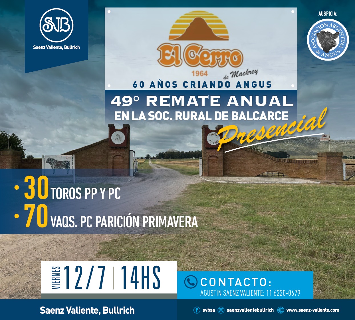 Saenz Valiente, Bullrich y Cia. S.A. | Balcarce, Prov Bs. As. | Próximo Remate Feria el viernes 12 de julio 2024
