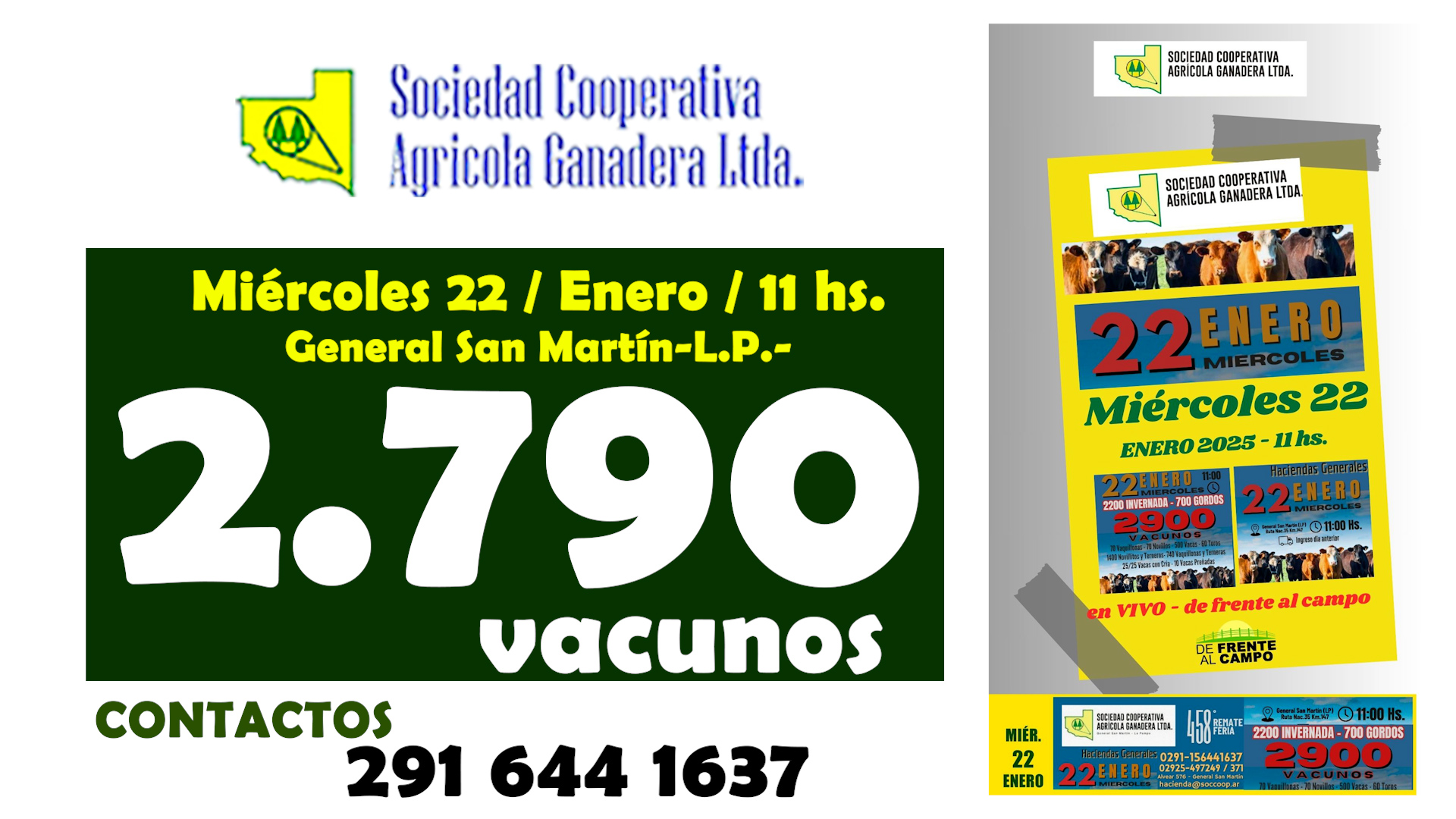 Remate de Sociedad Cooperativa Agrícola Ganadera Ltda. | General San Martín | 22/01/2025