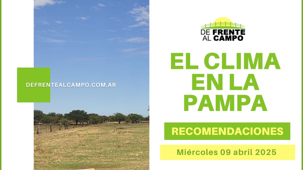 Miércoles 9 de abril en La Pampa: hasta 23 °C, humedad alta y ráfagas intensas con nubosidad sostenida