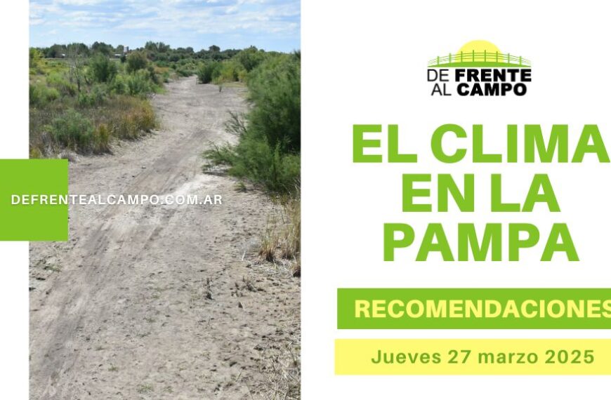 Jueves 27 de marzo: Jornada cálida y húmeda en toda La Pampa, con alerta de tormentas nocturnas en el norte