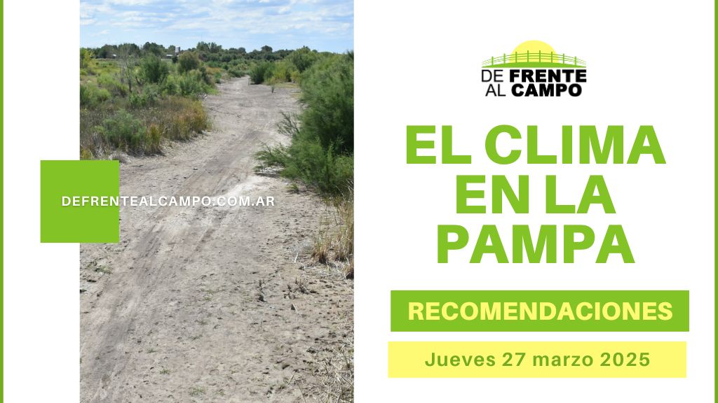 Jueves 27 de marzo: Jornada cálida y húmeda en toda La Pampa, con alerta de tormentas nocturnas en el norte
