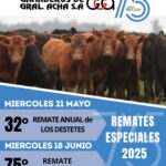 Ganaderos de General Acha S.A. | General Acha, La Pampa | Próximo Remate Feria el Miércoles 21 de Mayo de 2025