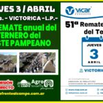 Vicar Ganadera | Victorica, La Pampa | Próximo Remate Feria el Jueves 3 de abril de 2025