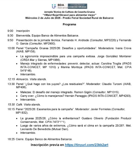 Jornada Técnica de Cultivos de Cosecha Gruesa