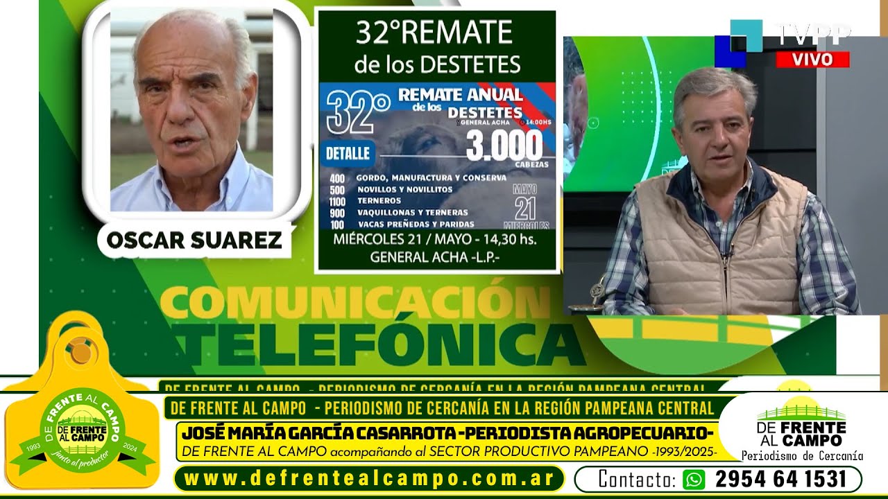 Entrevista: Oscar Suárez y el 32° Remate Anual de Destetes de Ganaderos de General Acha S.A.