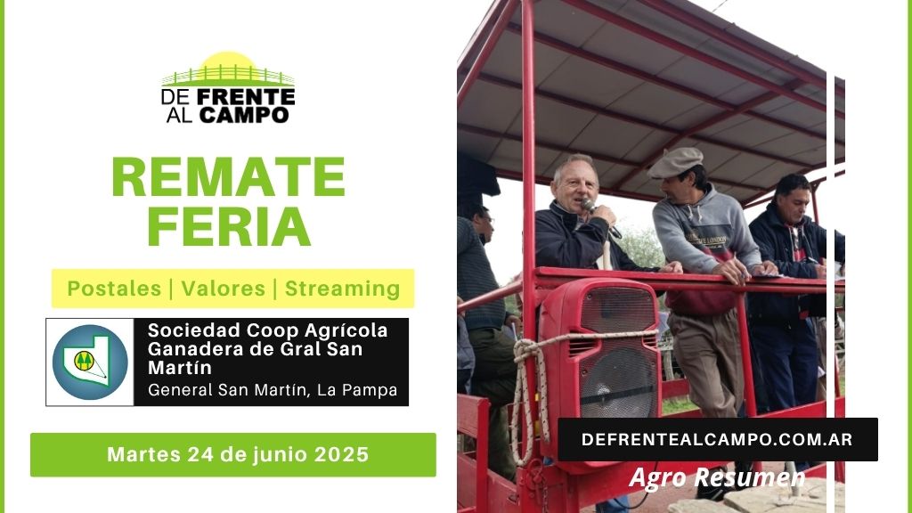 Remate Feria de Sociedad Cooperativa Agrícola Ganadera Ltda. | General San Martín | Martes 24/06/2025