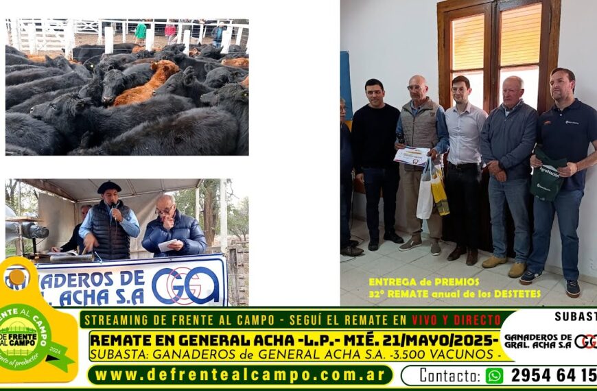 Ganaderos de General Acha SA Celebró su 32º Remate Anual de Destetes con Premiación y Festejos