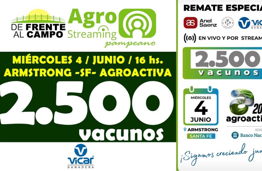 Vicar Ganadera S.A. | Armstrong, Santa Fe | Próximo Remate Feria el miércoles 4 de junio de 2025