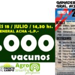 Ganaderos de Gral. Acha S.A. | General Acha | Próximo Remate Feria el viernes 18 de julio de 2025