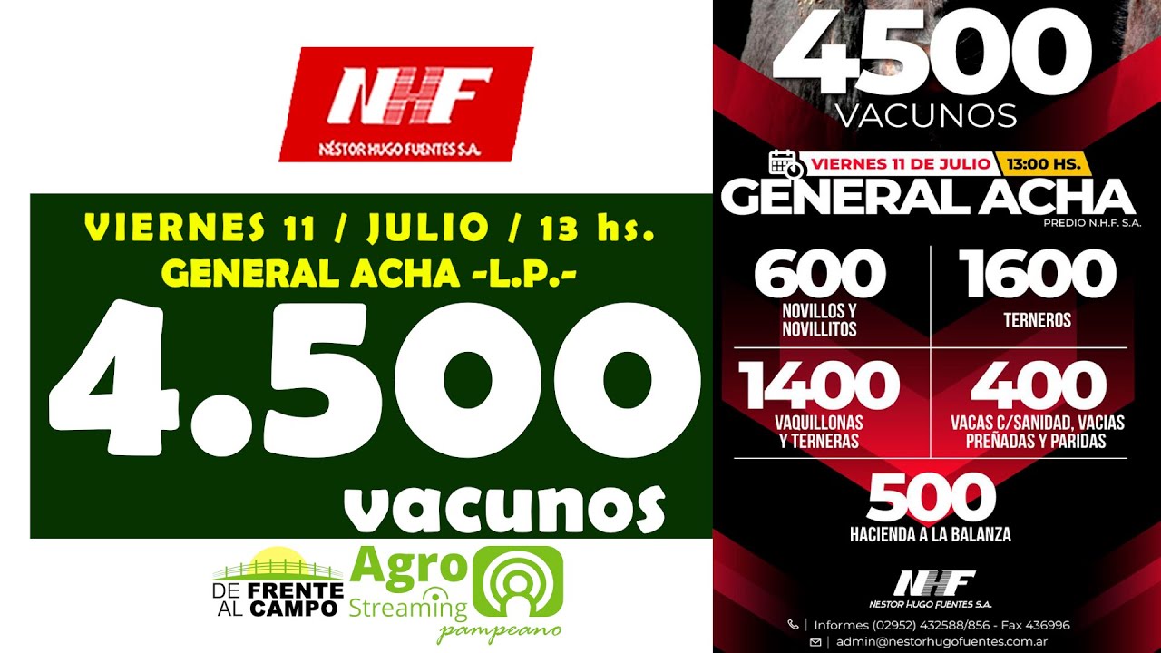 Néstor Hugo Fuentes S.A. | General Acha | Próximo Remate Feria el Viernes 11 de julio de 2025