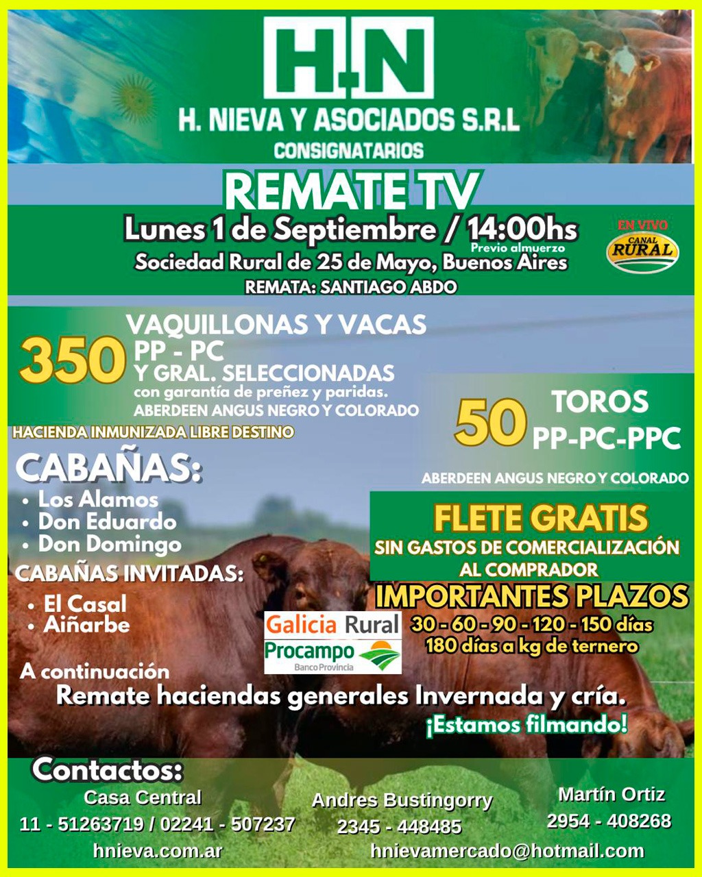 Remate feria 25 de Mayo con H. Nieva y Asociados S.R.L en septiembre 2025