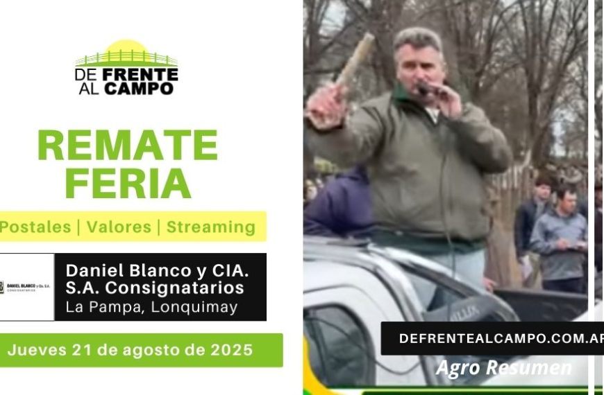 Remate Feria de Daniel Blanco y CIA S.A. | Lonquimay, La Pampa | jueves 21/08/2025