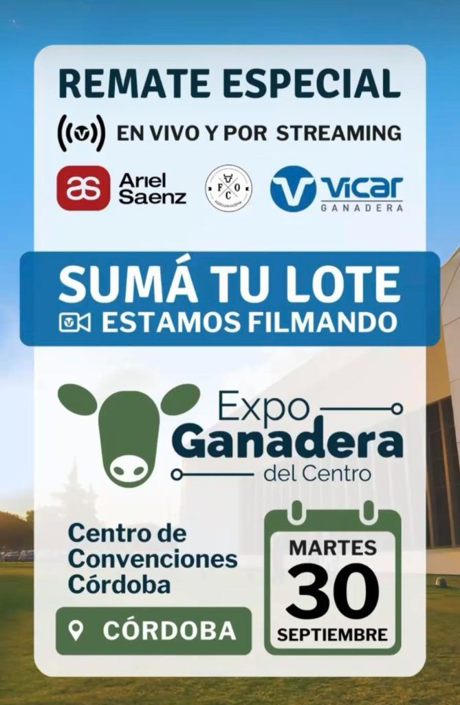 Remate feria Vicar Ganadera en Córdoba el 30 de septiembre 2025 en Expo Ganadera del Centro
