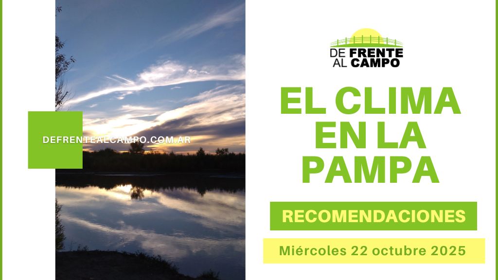 Tormentas aisladas y humedad alta en toda la provincia: el Pronóstico del tiempo La Pampa hoy marca 27 °C / 13 °C (Miércoles 22 de octubre 2025