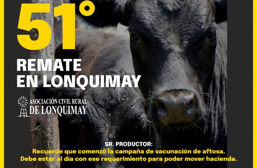 Cartel del 51° remate feria de Daniel Blanco y Cía. S.A. en Lonquimay, La Pampa, el 23 de octubre de 2025.