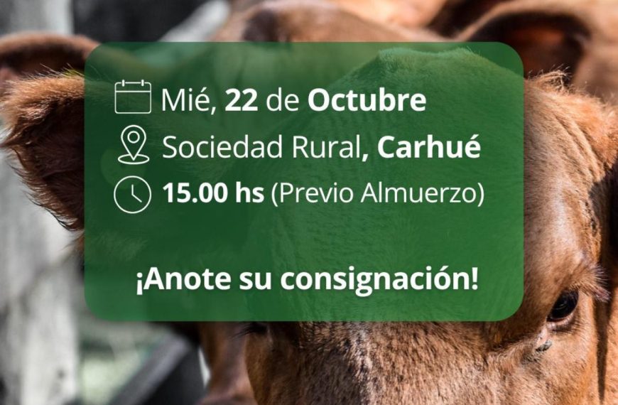 Remate feria Gregorio Aberasturi en Carhué el 22 de octubre de 2025.