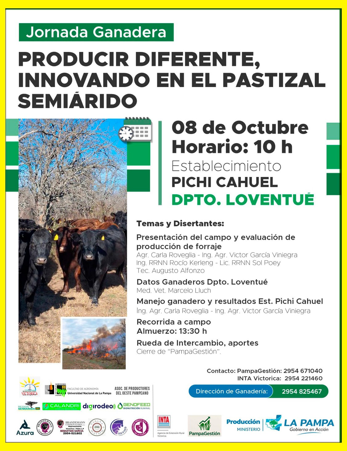 Quema controlada en campo como manejo del rastrojo, relacionada con manejo de pastizales.