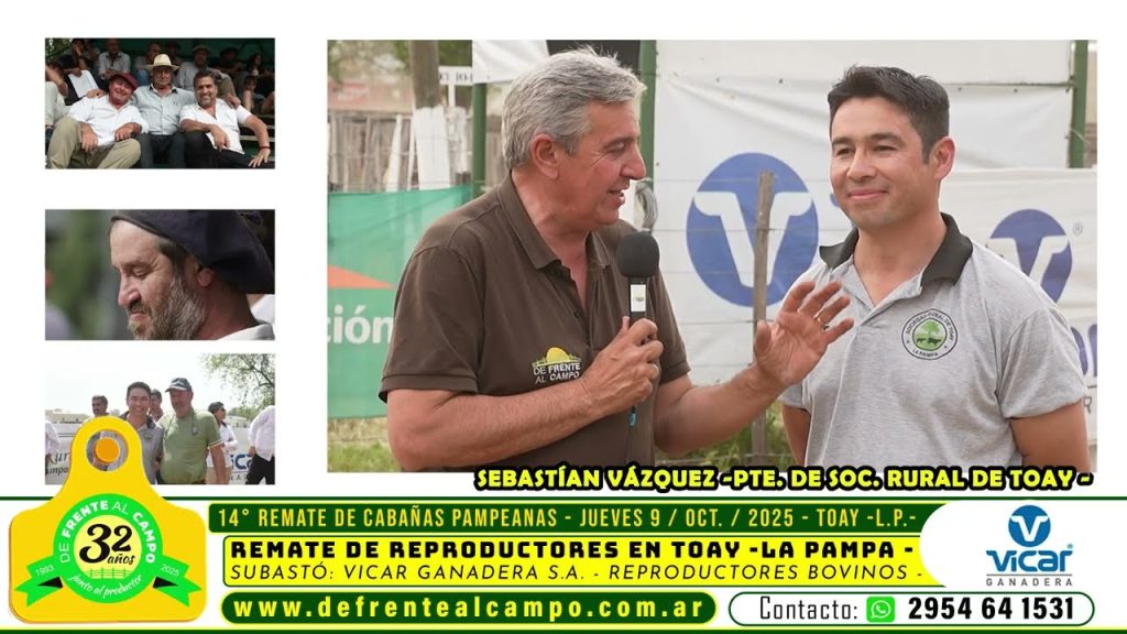 Entrevista a Sebastián Vázquez remate cabañas pampeanas; exitosa jornada ganadera en la Sociedad Rural de Toay.