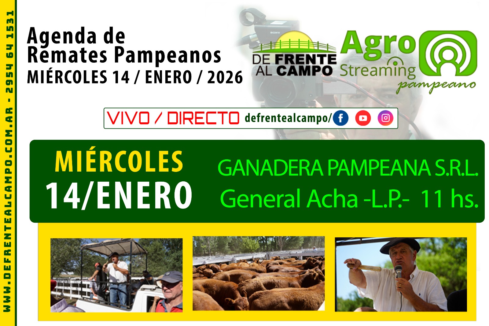 Ganadera Pampeana SRL | General Acha | Próximo Remate Feria el miércoles 14 de enero de 2026
