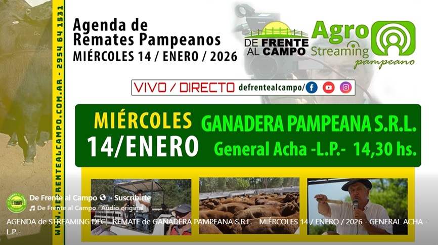 Ganadera Pampeana SRL | General Acha | Próximo Remate Feria el miércoles 14 de enero de 2026
